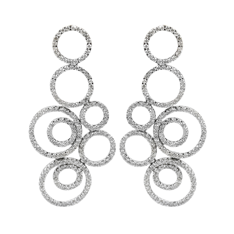 These Beautiful Diamond Sapphire And White Gold Earrings Are An