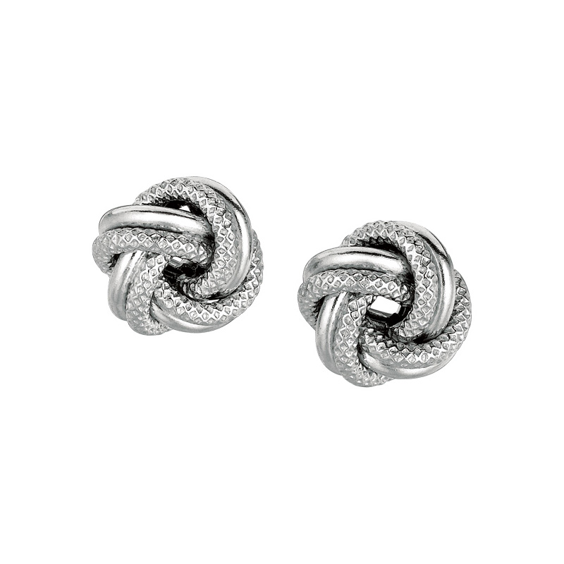 Sterling Silver Love Knot Stud Earrings Pierced Ssj41533