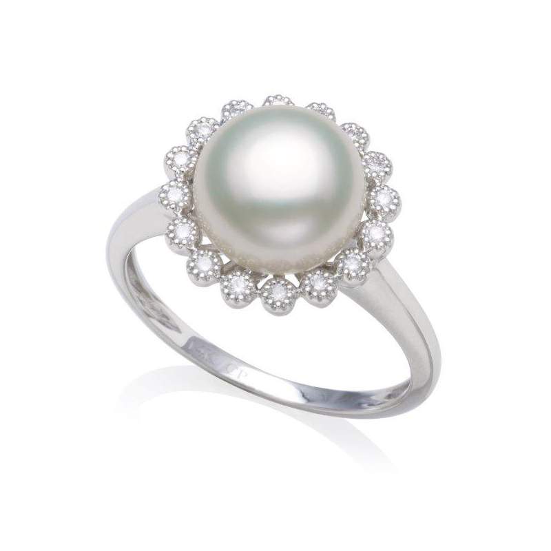 White Gold Freshwater Pearl Ring