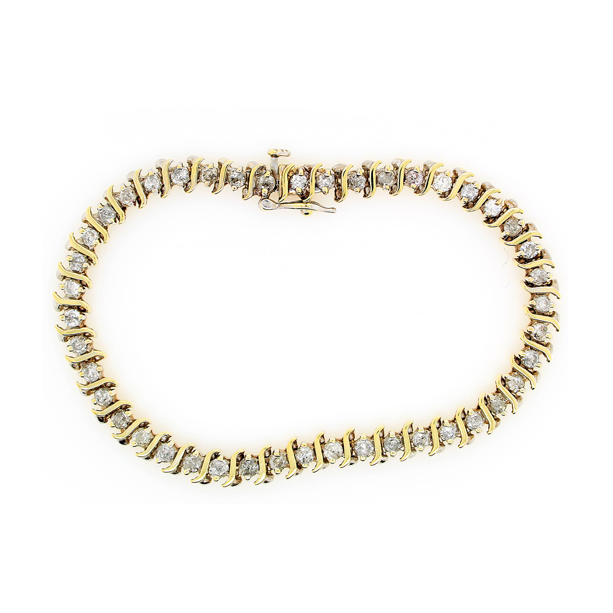 Pre-Owned Yellow Gold Diamond Tennis Bracelet