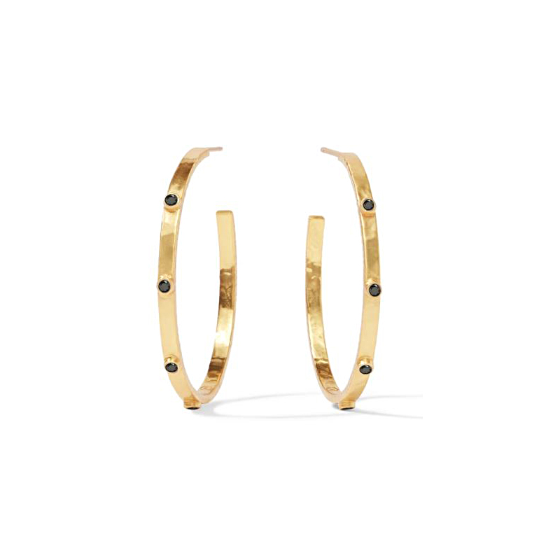  Black Large Crescent Hoops