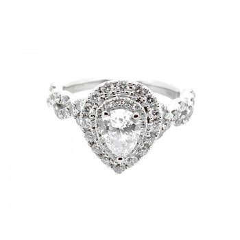 Pear shaped diamond ring
