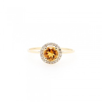 citrine diamond ring