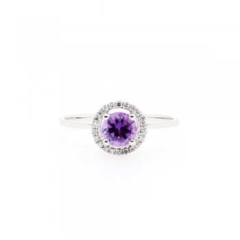 amethyst and diamond ring