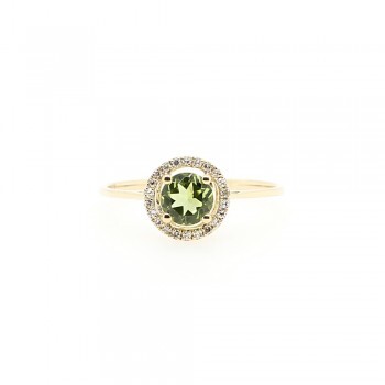 diamond and peridot ring