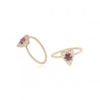 rose gold ruby and diamond rings
