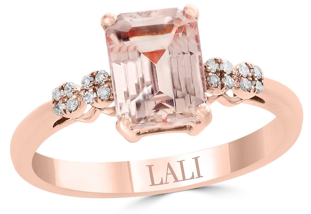 Rose Gold Diamond and Morganite Engagement Ring