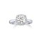14 Karat White Gold  Round Center Cush Halo Diamond Semi Mount Ring