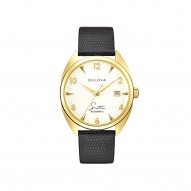 Bulova Sinatra Gold Tone White Watch