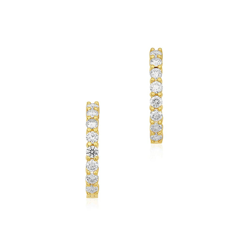 Roberto Coin Inside Out Diamond Hinged Hoop Earrings