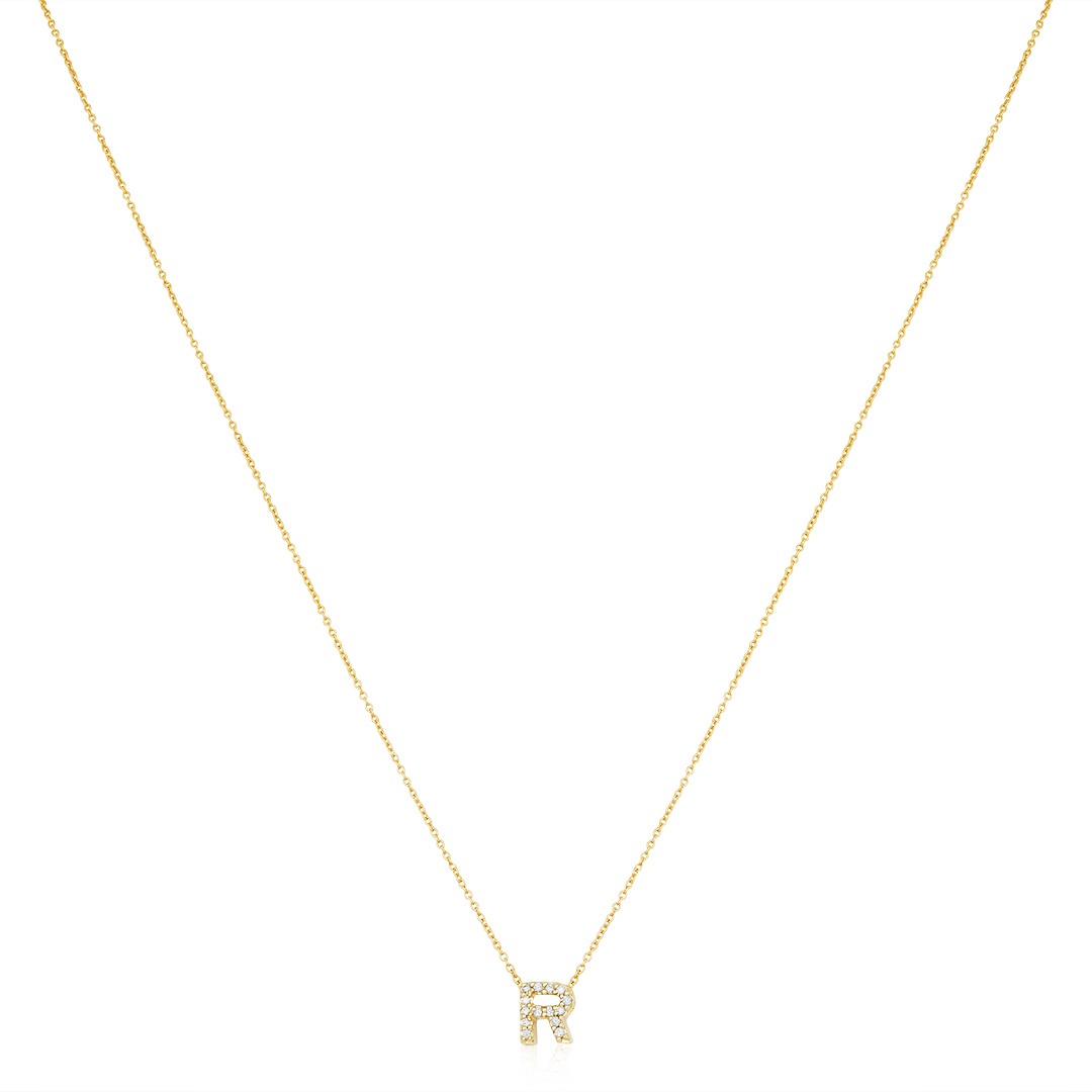 Roberto Coin Diamond Love Letter R Necklace