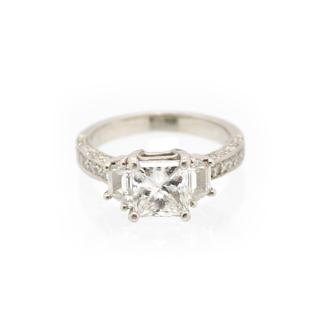 Estate Platinum Antique Reproduction Diamond Ring