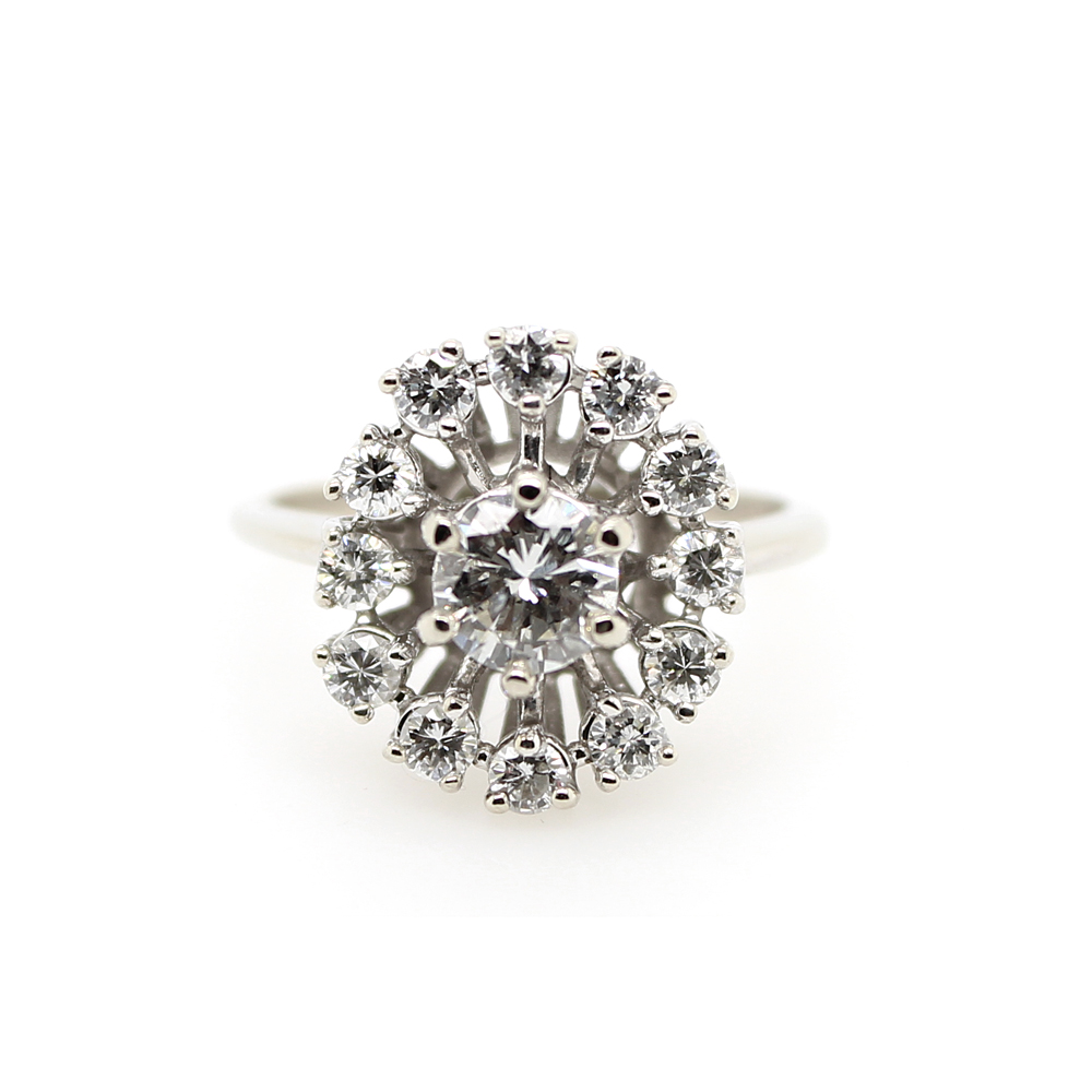 Estate 14 Karat White Gold Diamond Ring