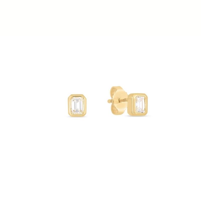 Roberto Coin 18 karat yellow gold diamond stud earrings