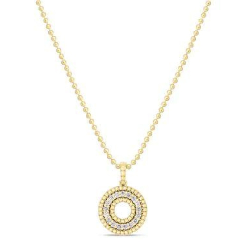Roberto Coin 18 Karat Yellow Gold Siena Medium Diamond Circle Necklace
