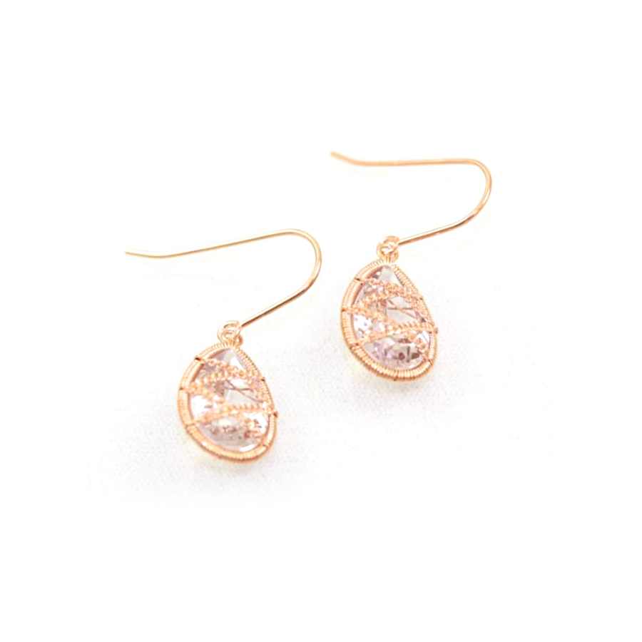 Rose Gold Over Sterling Silver Amethyst Dangle Earrings