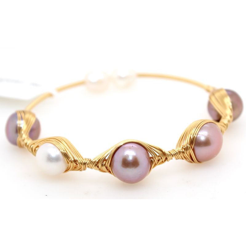 White And Pink Freshwter Pearl Bracelet
