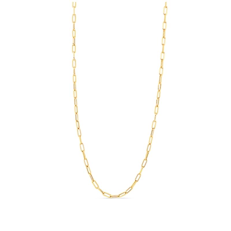 Roberto Coin Designer Gold Alternating Polished And Fluted Paperclip Link Chain