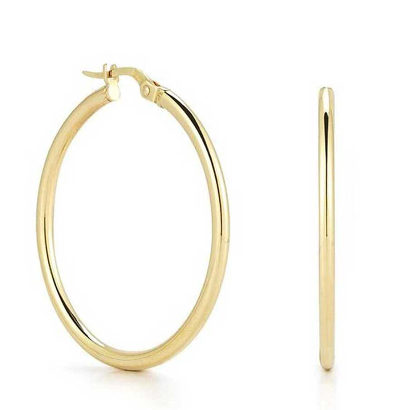 Roberto Coin Medium Round Hoop Earrings