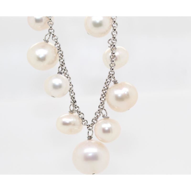 7mm Diamond Ball Pearl Necklace Clasp
