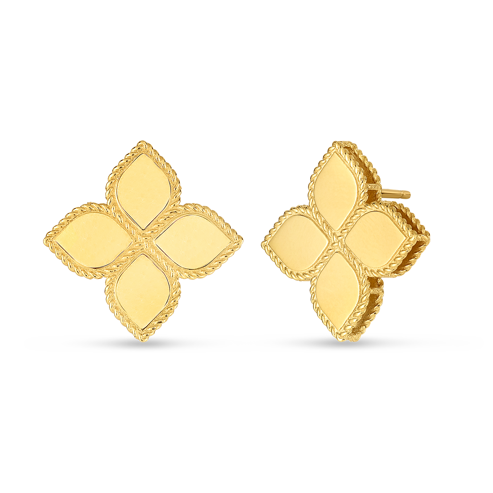 Roberto Coin 18 Karat Yellow Gold Princess Flower Large Stud Earrings