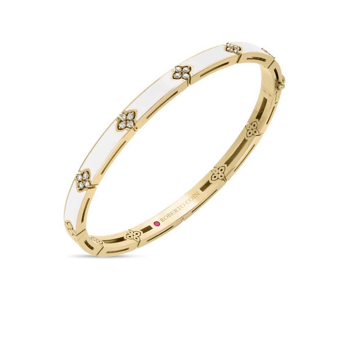 Roberto Coin Love In Verona Diamond And Enamel Bangle
