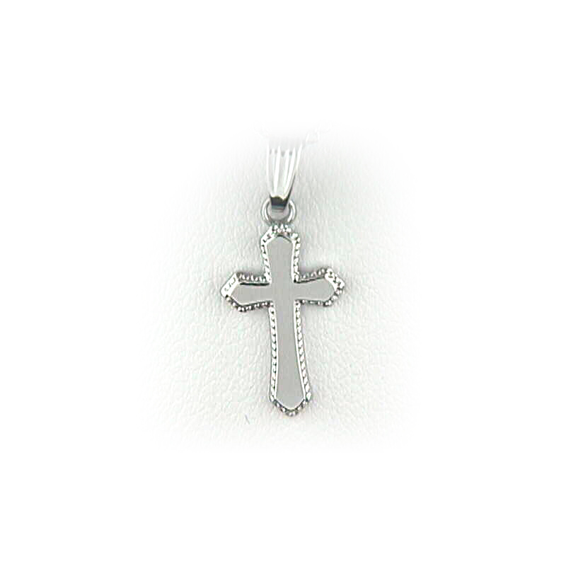 Baby's Sterling Silver Bead Trim Cross Pendant