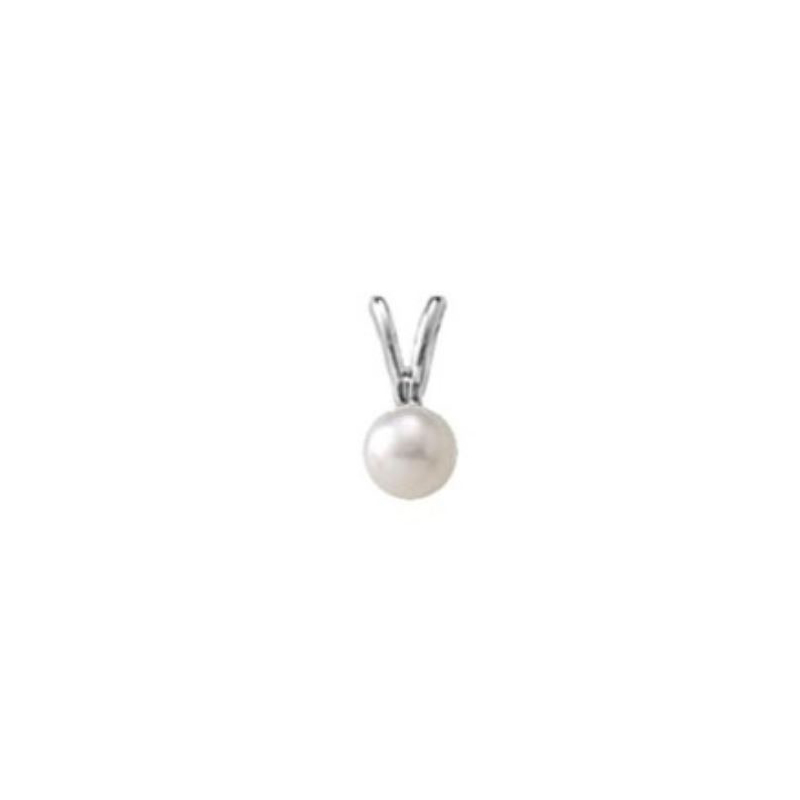 Baby's Sterling Silver 4mm Pearl Pendant Necklace