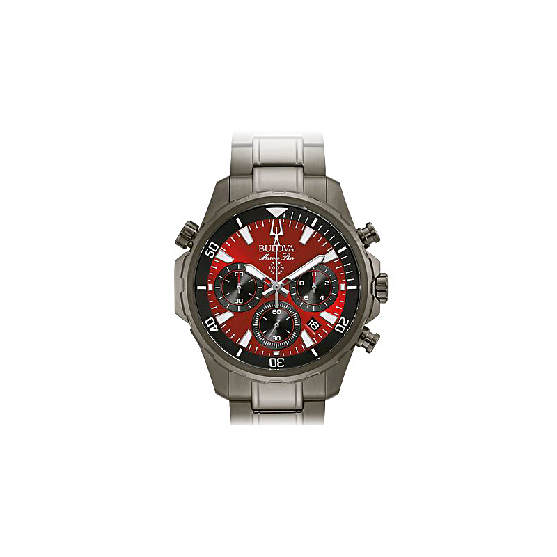 Men's Bulova Marine Star Automatic Strap Watch with Silver-Tone Skeleton  Dial (Model: 98A225) | Zales