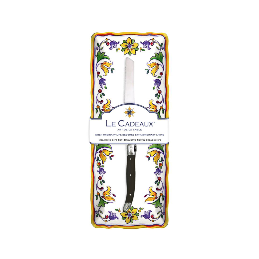 Capri Baguette Knife and Tray Gift Set