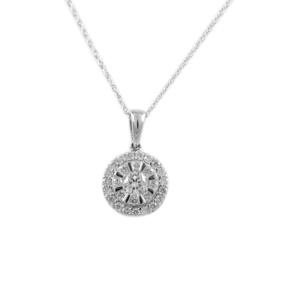 14 Karat White Gold Round Circle 