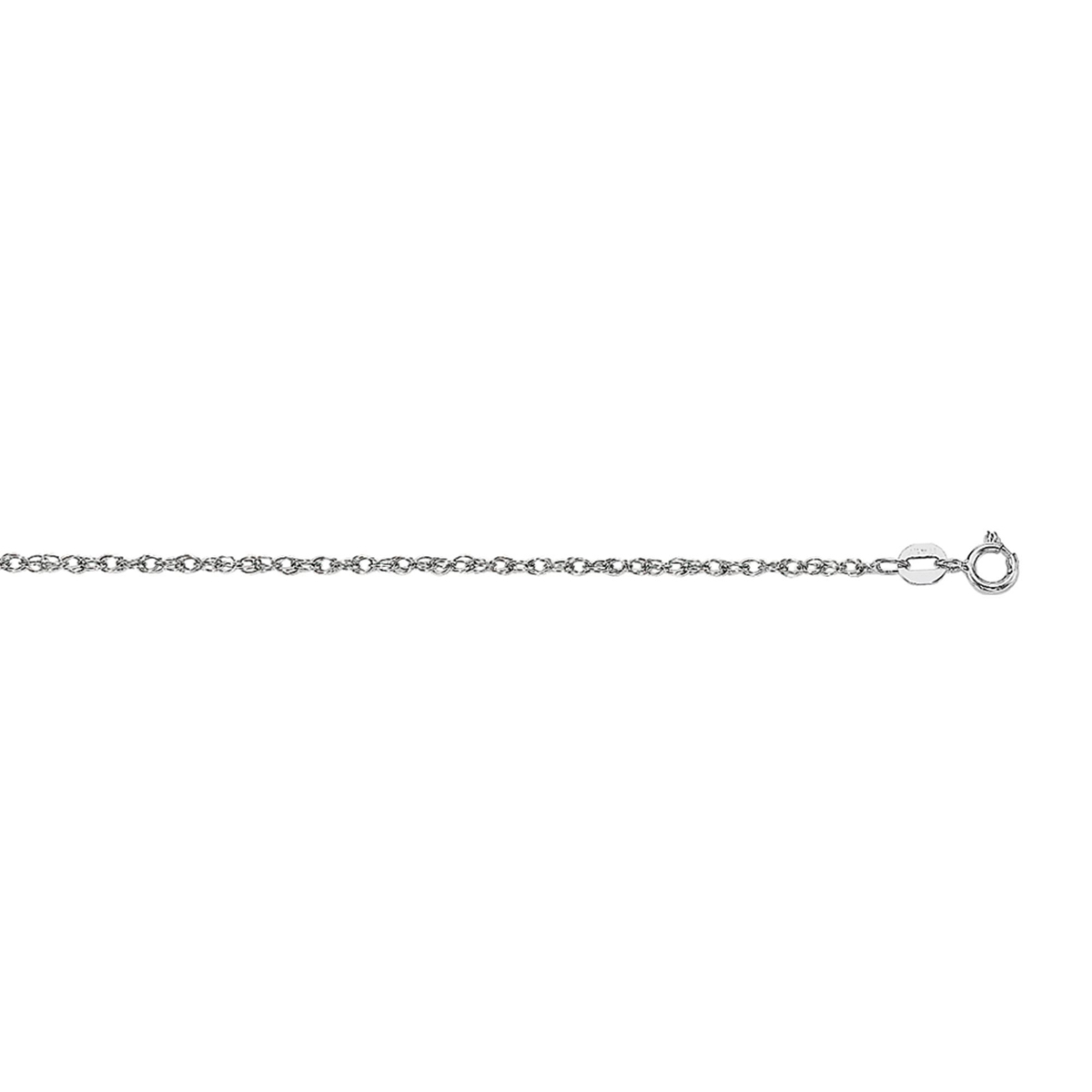 0.75mm White Gold Fine Rope Chain