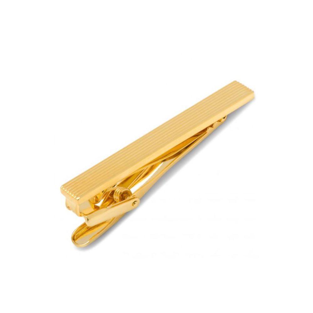 Yellow Gold Pinstrie Tie Clip
