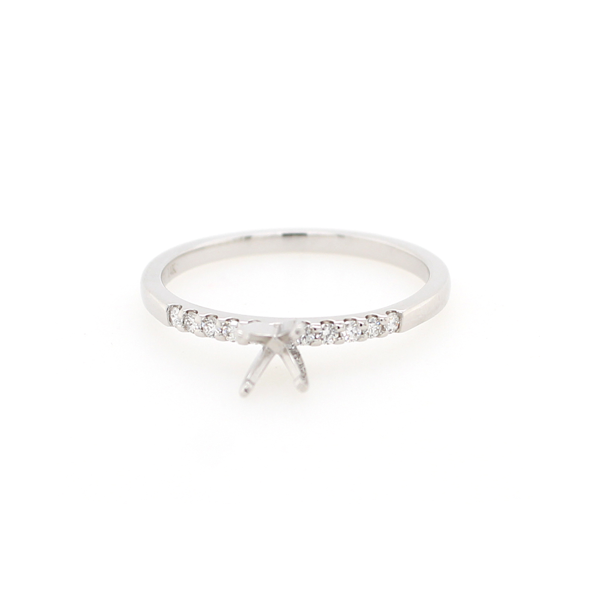 14 Karat White Gold .1 Carat Diamond Semi-Mount Engagement Ring
