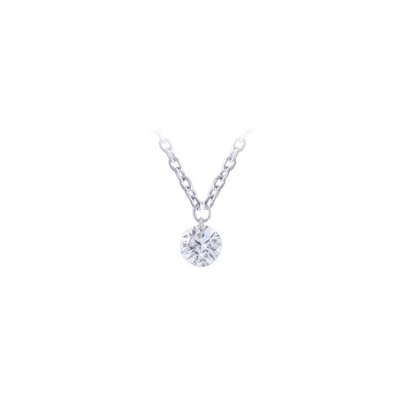 Paramount Gems 14 Karat White Gold Diamond Drop Necklace