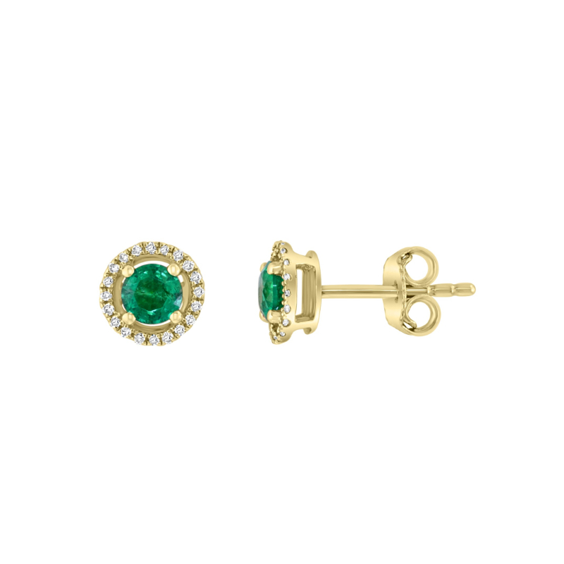 Emerald And Diamond Stud earrings