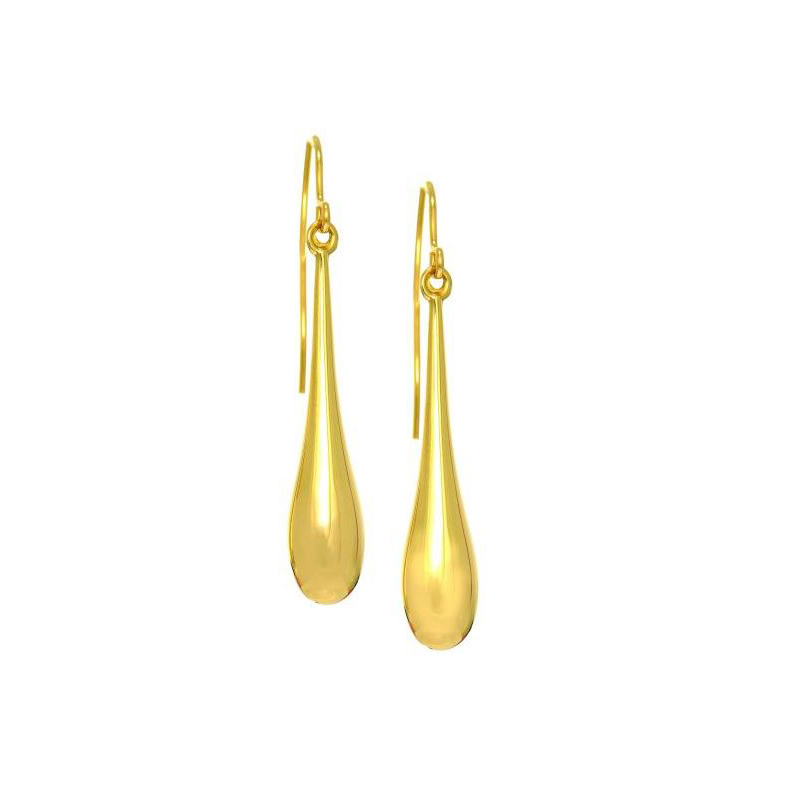 Royal Chain 14 Karat Yellow Gold Teardrop Dangle Earrings