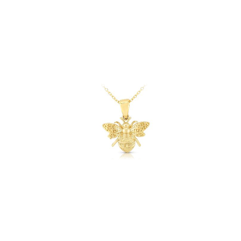 Royal Chain 14 Karat Yellow Gold Bee Pendant Necklace