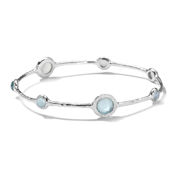 Ippolita Rock Candy Swiss Blue Topaz And Diamond Bangle