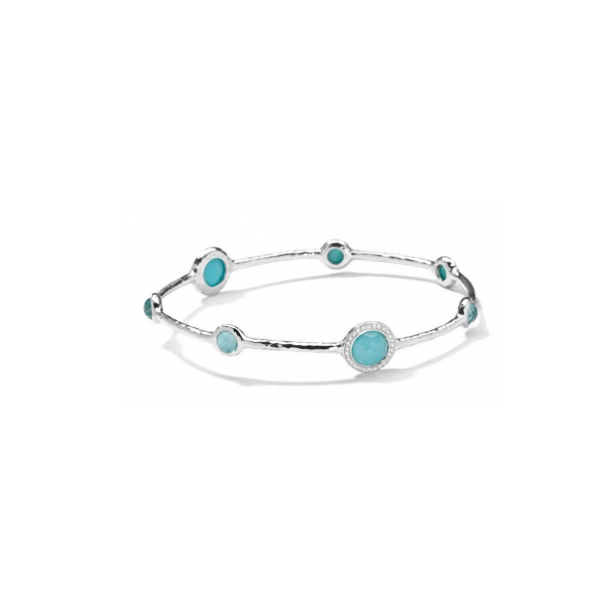 Ippolita Sterling Silver Rock Candy Turquoise and Diamond Bangle