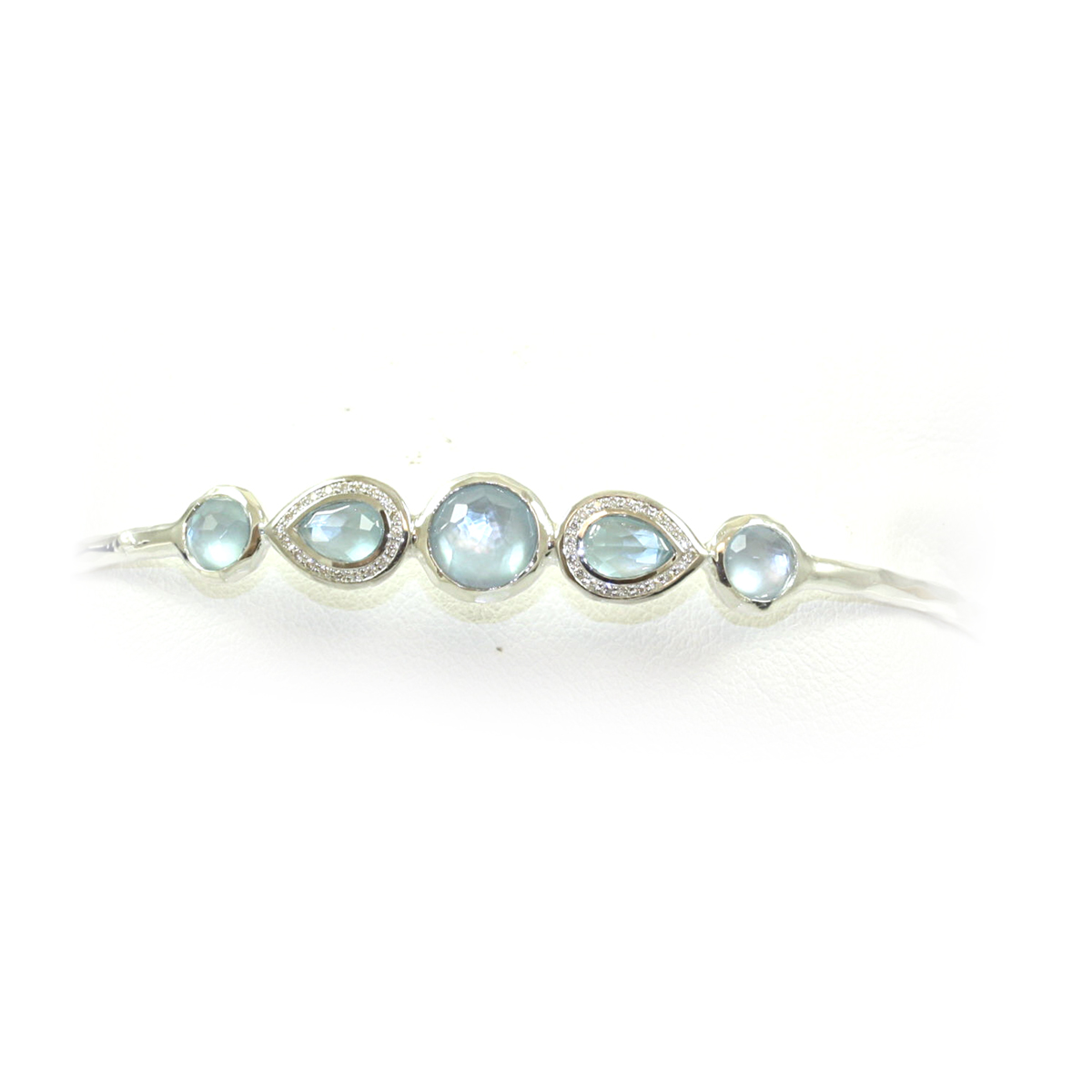 Ippolita Stella Swiss Blue Topaz And Diamond Bangle Bracelet