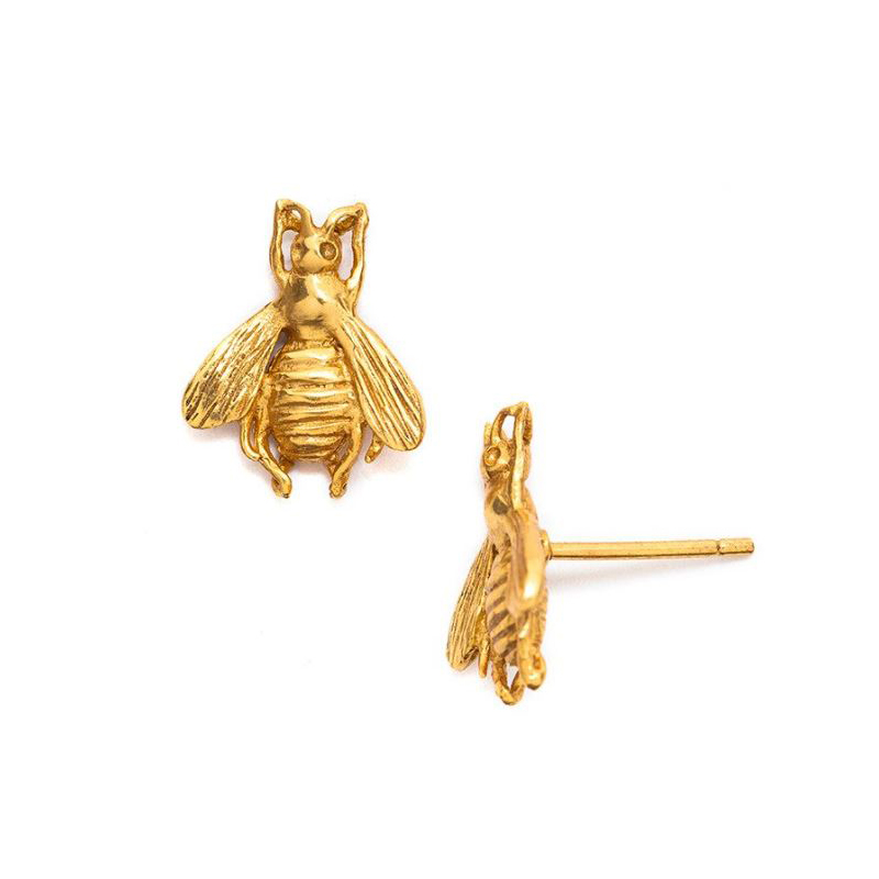 Julie vos 24 Karat Yellow Gold Bee Stud Earrings