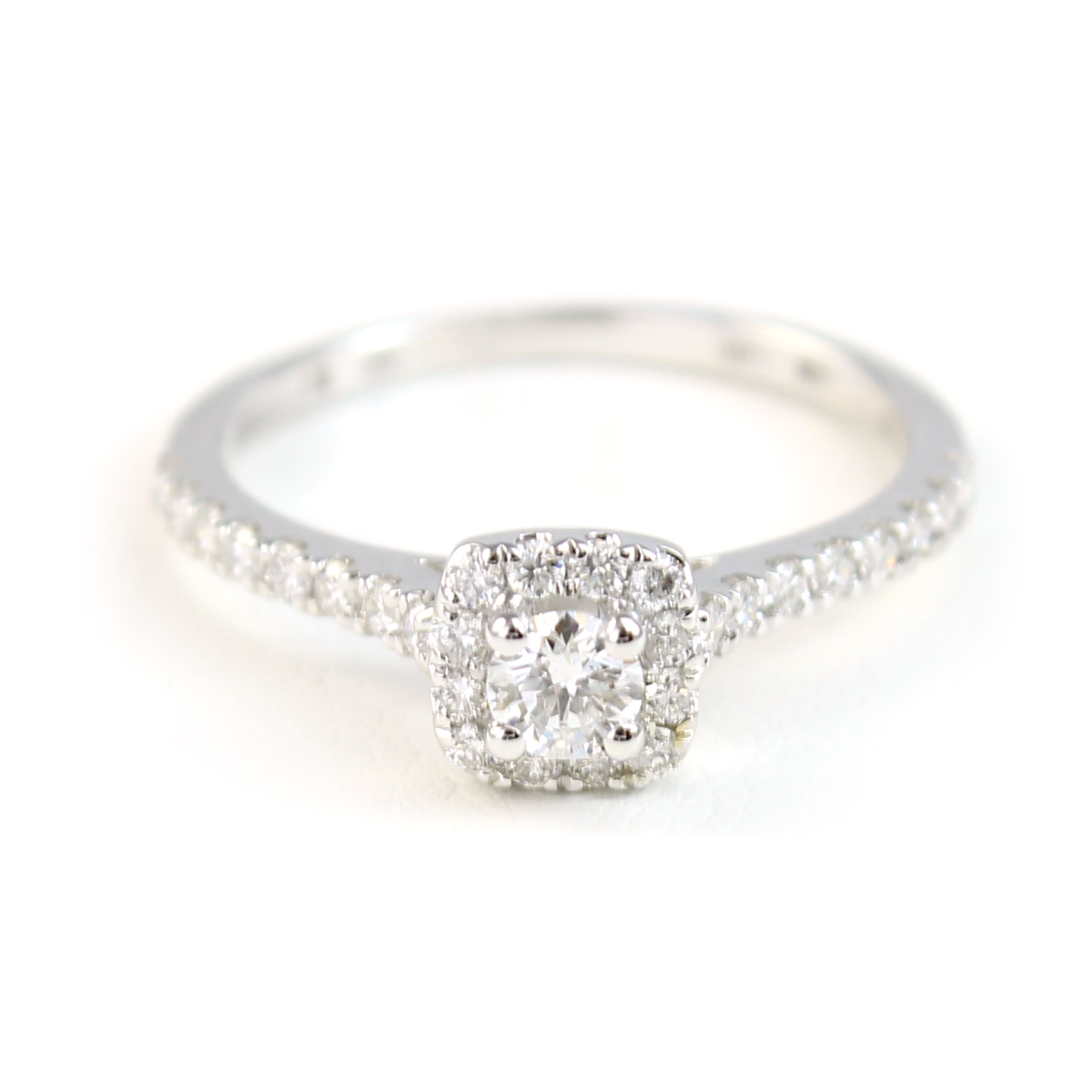 Paramount Gems 14 Karat White Gold Diamond Halo Ring