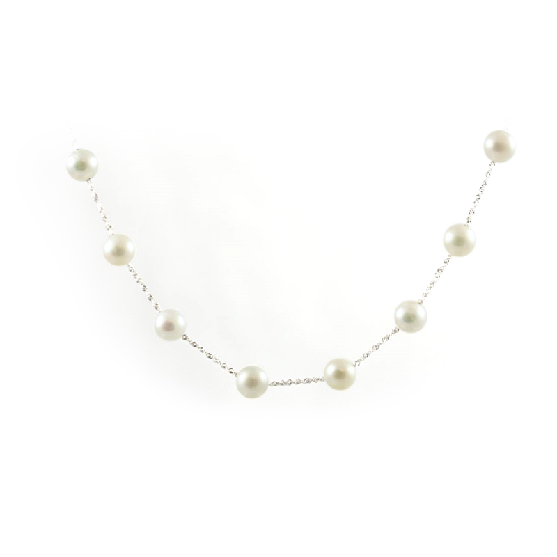 14 Karat White Gold Freshwater Potato 