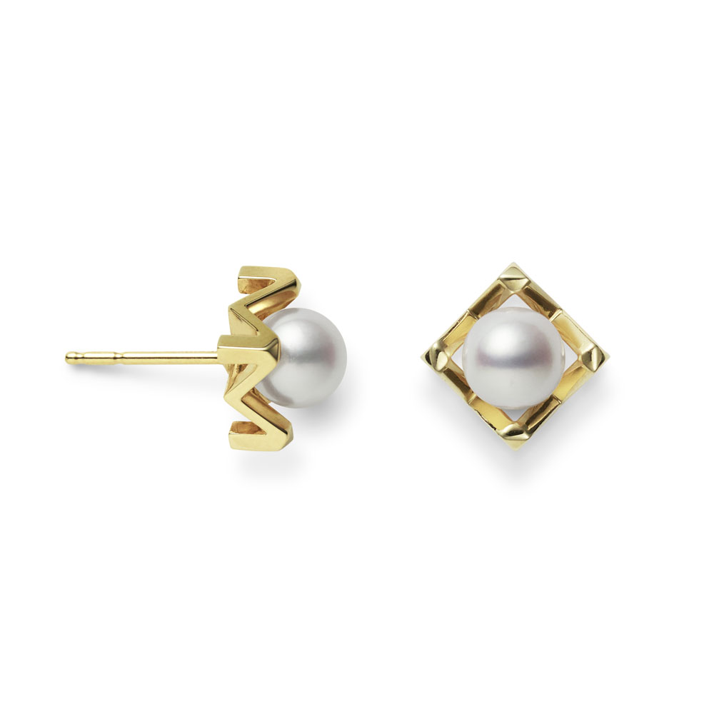 Mikimoto M Collection Akoya Cultured Pearl Earrings in 18K Yellow Gold  6.25mm