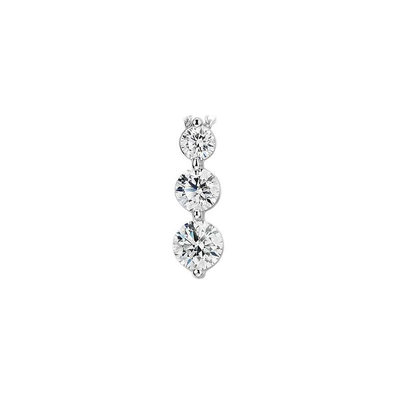 Paramount Gems 14 Karat White Gold .5 Carat Three Diamond Pendant Necklace