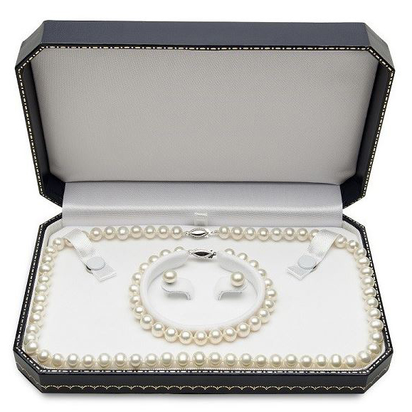 Sterling Silver Three Piece Freshwater Cultured Pearl Set
