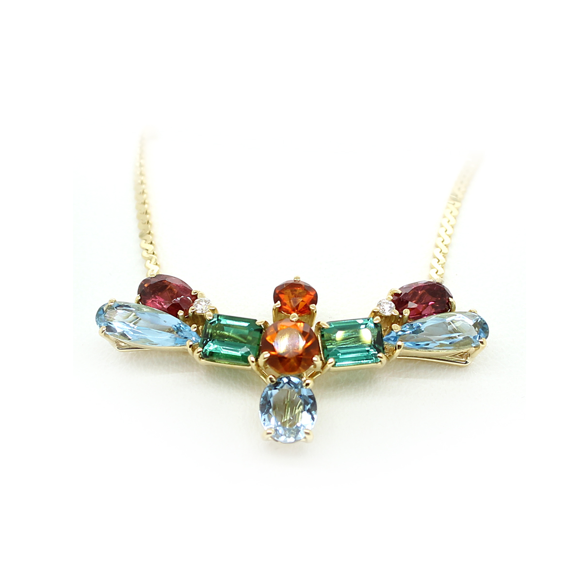 Estate 14 Karat Multi Colored Necklace