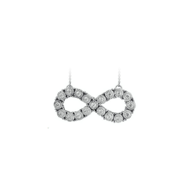Paramount Gems 14 Karat White Gold Diamond Infinity Necklace