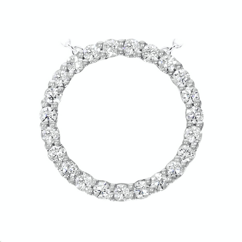 Paramount Gems 14 Karat White Gold Diamond Circle necklace